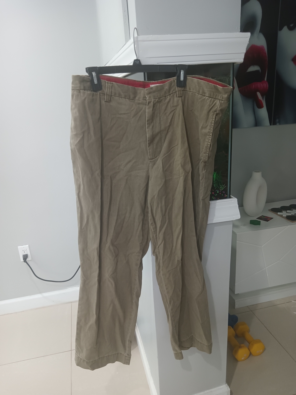 Men's Khaki Vintage Dockers Cotton Pants - Classic Straight Fit